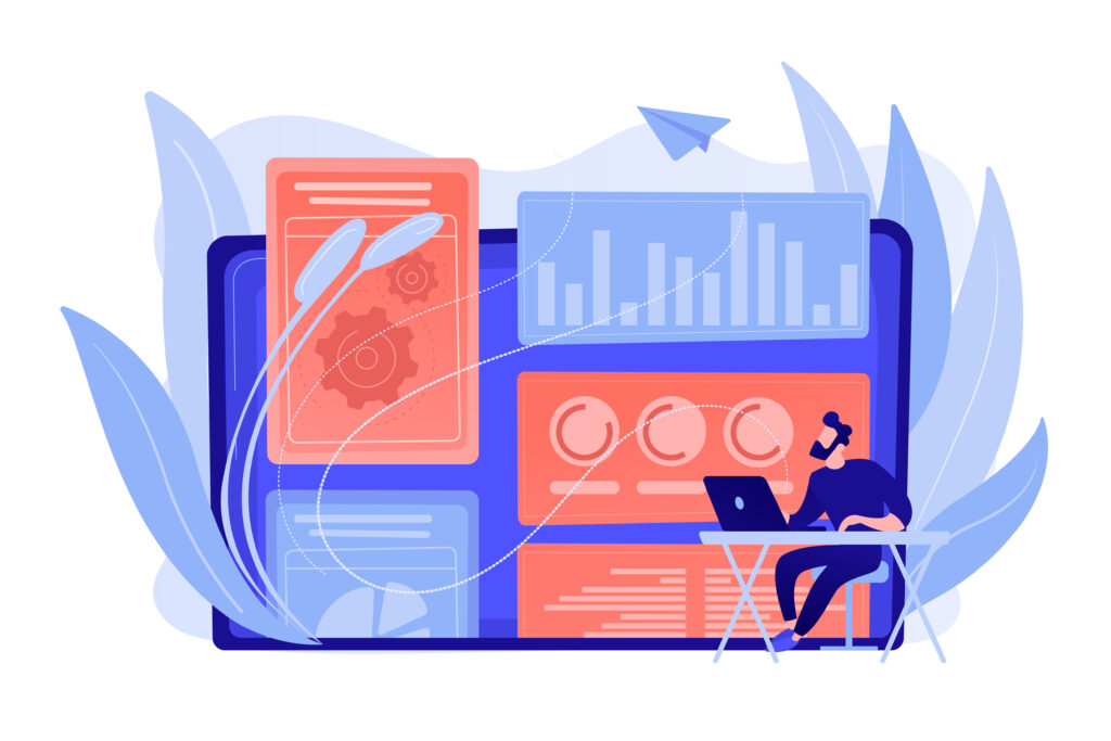 attribution modeling concept vector illustration.