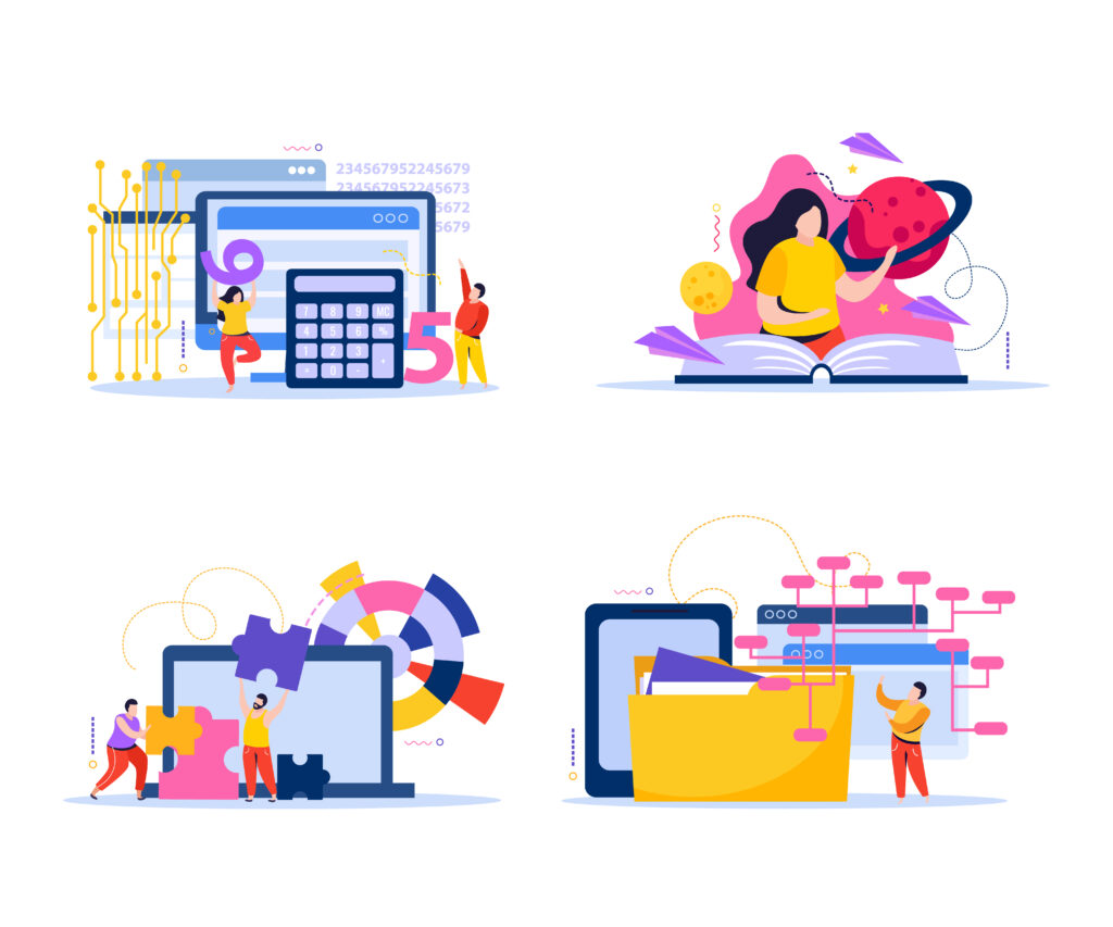 mind behavior flat icon set