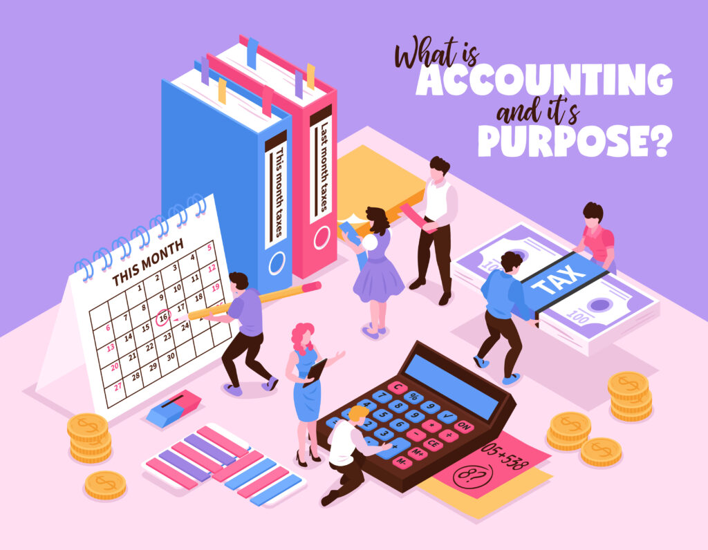 isometric accounting background concept